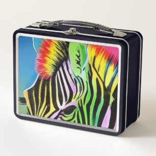 Zany Zebra Metal Lunch Box