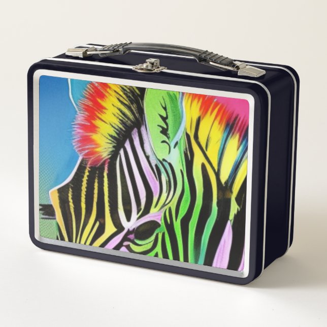 Zany Zebra Metal Lunch Box (Front)