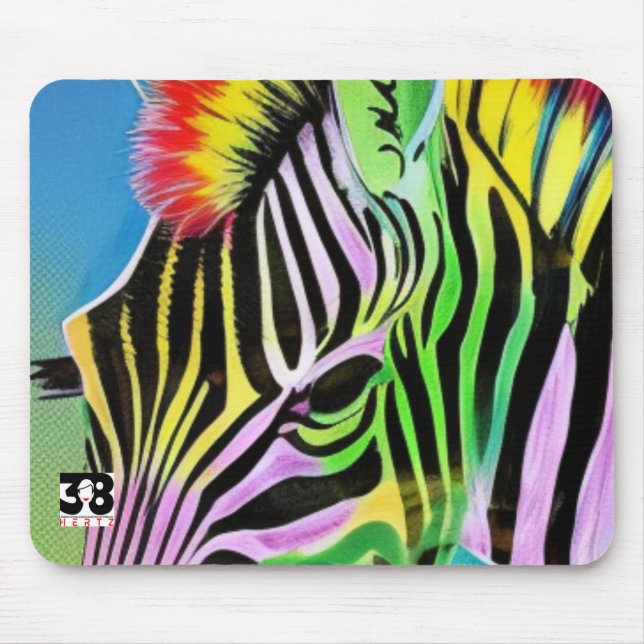 Zany Zebra Mouse Pad (Front)
