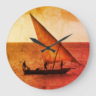 Zanzibar Africa travel boat Island tropical exotic Large Clock