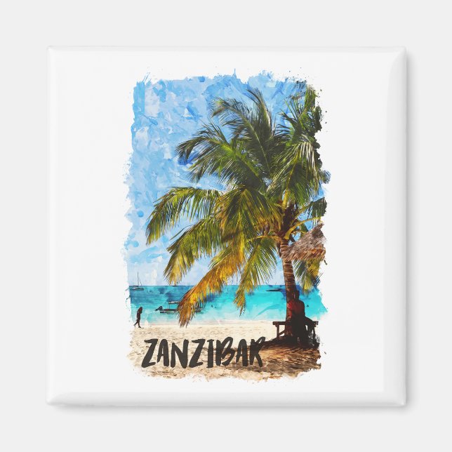 Zanzibar Africa Tropical Beach Travel  Magnet (Front)