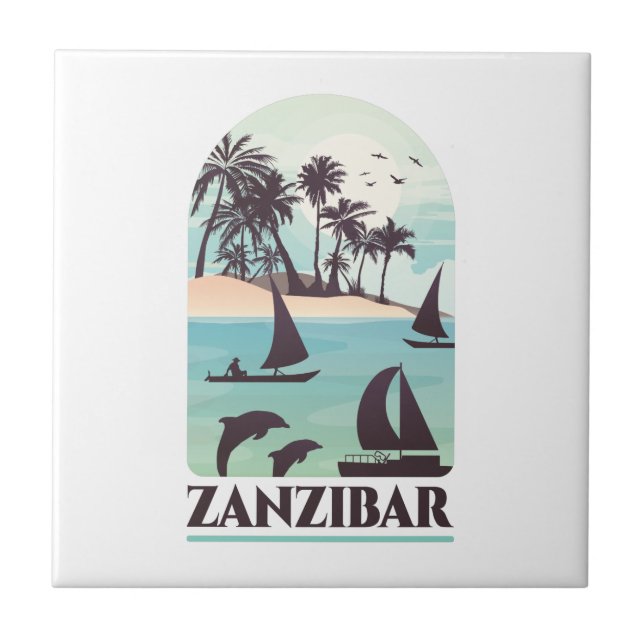 Zanzibar Africa Vintage  Tile (Front)