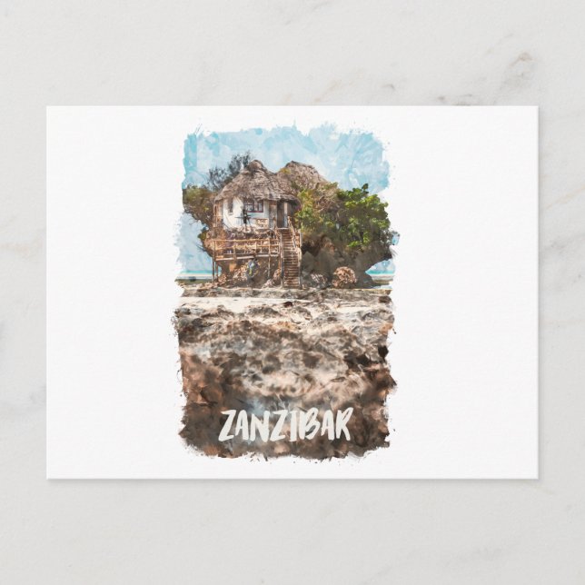 Zanzibar Africa Watercolor  Postcard (Front)