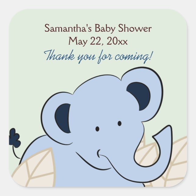 ZANZIBAR CREW (Elephant) SQUARE Favour Sticker (Front)