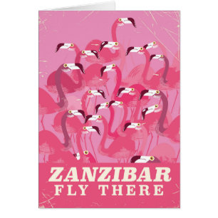 Zanzibar Fly there vintage style travel poster