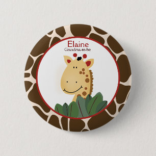 ZANZIBAR GIRAFFE PRINT NAME TAG Custom Button