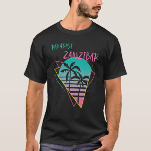 Zanzibar Paradise Palm tree Beach Vacation Ocean S T-Shirt
