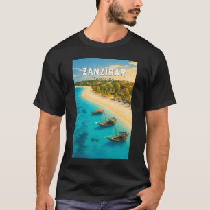Zanzibar Tanzania Illustration Travel Art Vintage T-Shirt