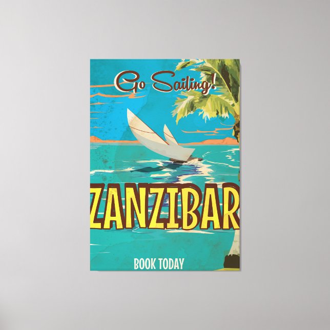 Zanzibar Vintage travel poster Canvas Print (Front)