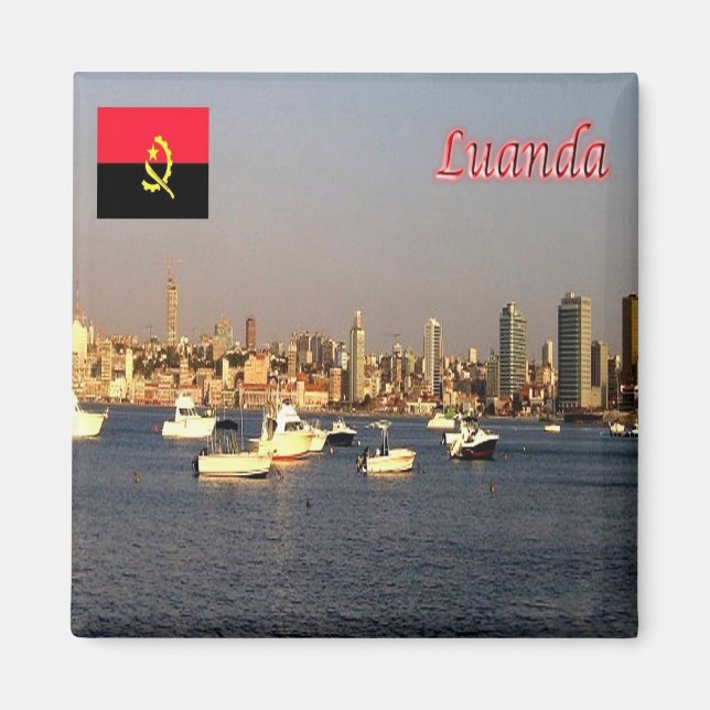 zAO007 LUANDA, Africa, Fridge Magnet (Front)