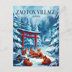 Zao Fox Village Japan Postcard