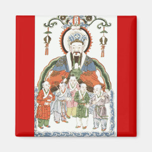 Zao Jun Chinese kitchen god magnet
