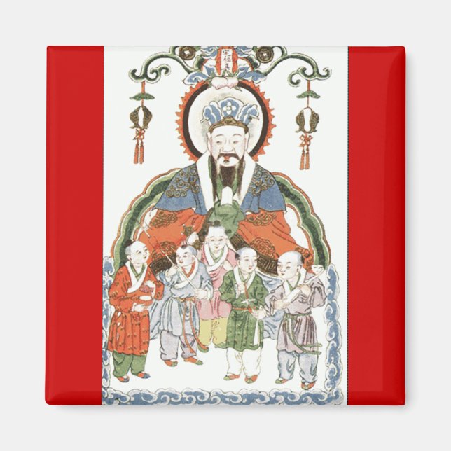 Zao Jun Chinese kitchen god magnet (Front)
