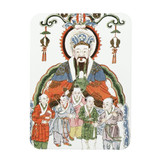 Zao Jun Chinese kitchen god photo magnet (Vertical)