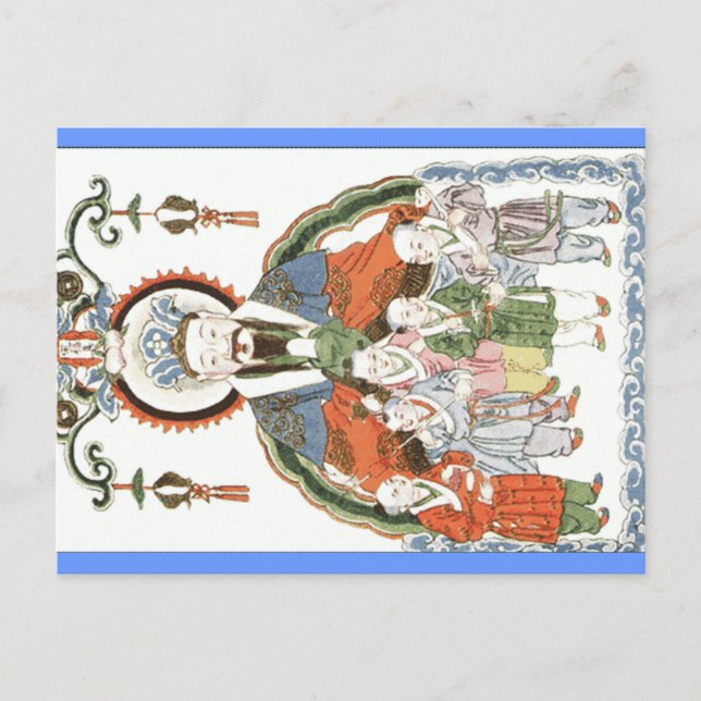 Zao Jun Chinese kitchen god postcard (Front)
