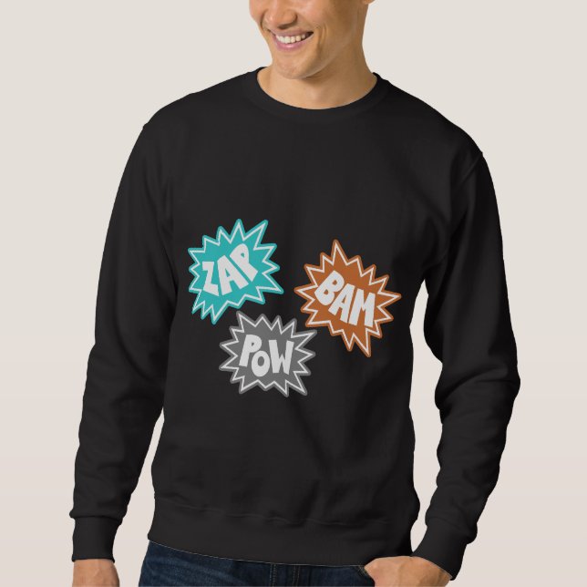ZAP BAM POW Comic Sound FX - Orange Sweatshirt (Front)