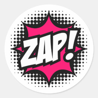 ZAP! Comic Book Style Classic Round Sticker