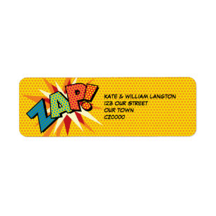 ZAP Fun Retro Comic Book Pop Art Address