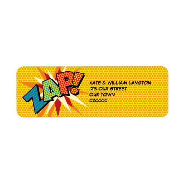 ZAP Fun Retro Comic Book Pop Art Adresse (Devant)