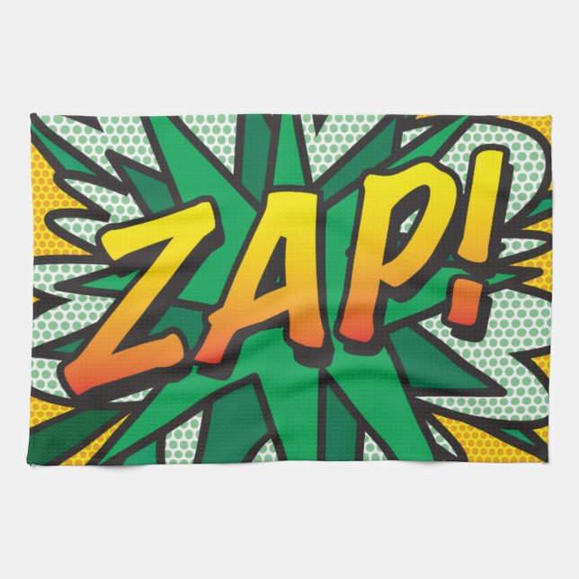ZAP Fun Retro Comic Book Pop Art Kitchen Towel (Horizontal)