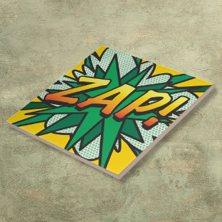 ZAP Fun Retro Comic Book Pop Art Tile