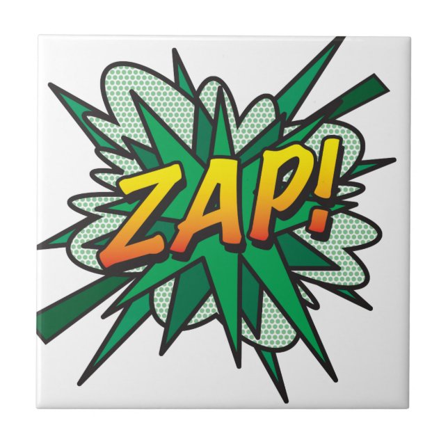 ZAP Fun Retro Comic Book Pop Art Tile (Front)