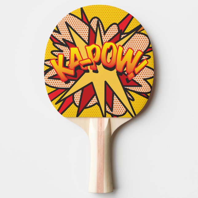ZAP KAPOW Funny Cool Modern Comic Book Ping Pong Paddle (Front)