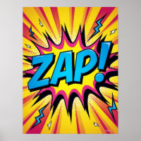 ZAP ! Pop électrique - Poster Retro Comic Explosio