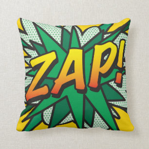 ZAP POP Fun Retro Comic Book Pop Art Throw Pillow