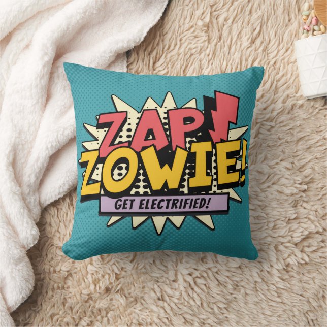 ZAP! ZOWIE! Get Electrified! Throw Pillow (Blanket)