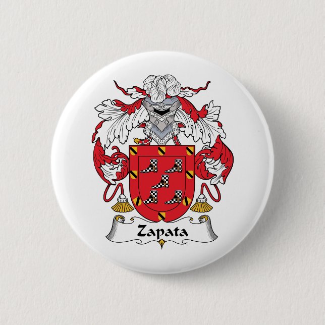 Zapata Family Crest 2 Inch Round Button (Front)