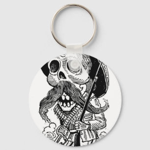 Zapatista  Calavera. c. early 1900's. Mexico. Keychain