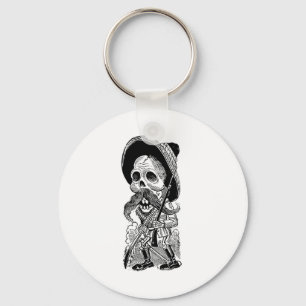 Zapatista Calavera. c. early 1900's. Mexico. Keychain