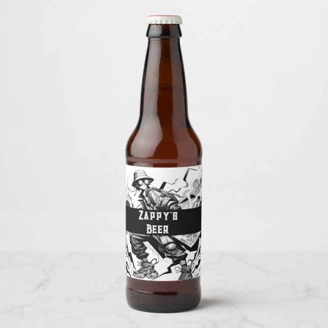 Zappy's beer beer bottle label (Front)