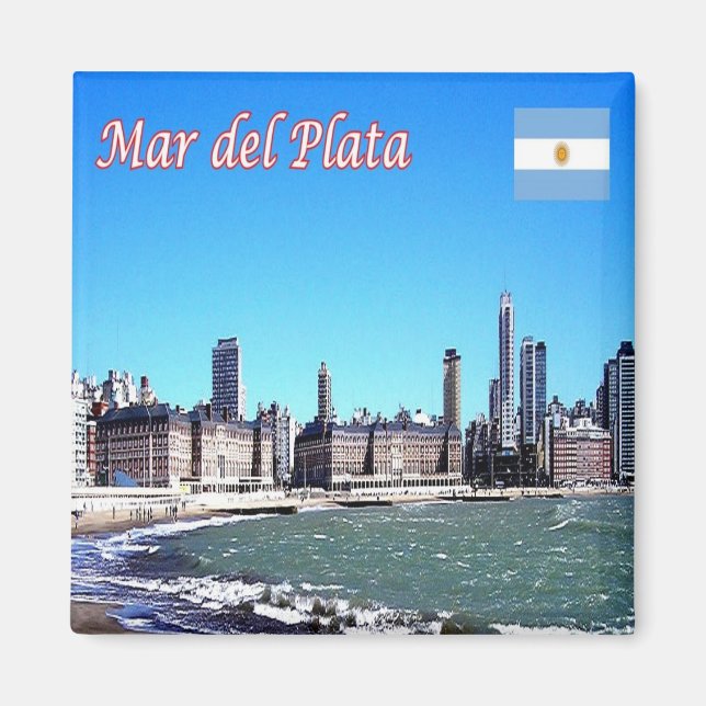 zAR028 MAR DEL PLATA, Skyline, Argentina, Fridge Magnet (Front)