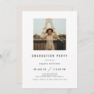 ZARA Modern Graduation Invitation with Photo