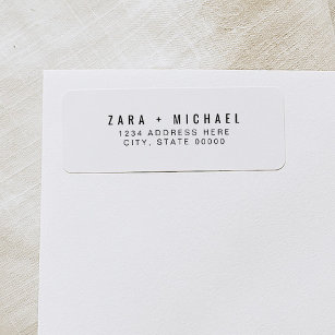 ZARA Modern Minimaliste Typographie Retour Adresse