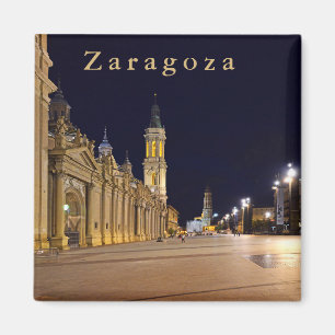 Zaragoza. Night. Plaza del Pilar. Magnet