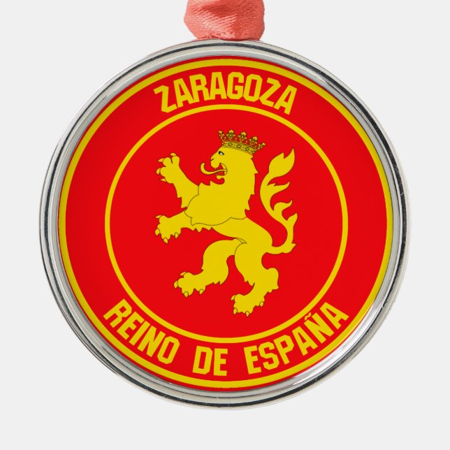 Zaragoza Round Emblem Metal Ornament (Front)