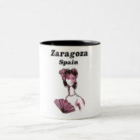 Zaragoza Spain vintage travel poster