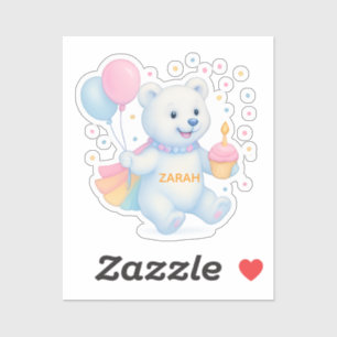 Zarah Dancing Polar Bear Custom-Cut Vinyl Sticker