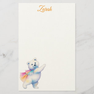 Zarah the Dancing Polar Bear   Personalized Stationery
