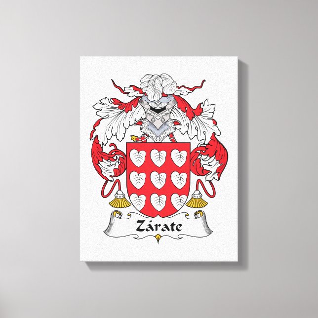 Zarate Family Crest Canvas Print (Front)