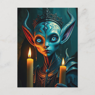 Zarathos the Flame-Ritualist Dark Fantasy Elf Postcard