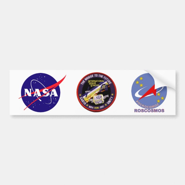 Zarya-Unity Modules of the ISS Bumper Sticker (Front)