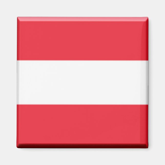 zAT001 AUSTRIAN FLAG, Austria, Fridge Magnet (Front)