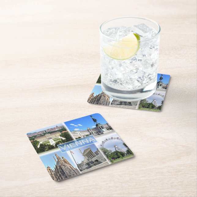 zAT005 VIENNA, Austria, Europe, Square Paper Coaster (Insitu)