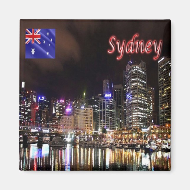 zAU020 SYDNEY, Darling Harbour, Australia, Fridge Magnet (Front)