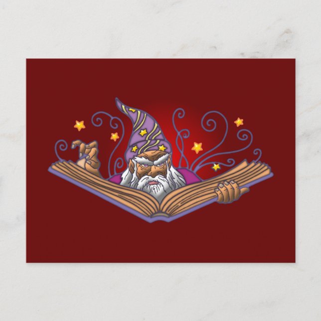 Zauberer Buch Grimoire wizard sorcerer warlock Postcard (Front)