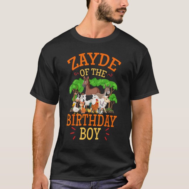 Zayde Of The Birthday Boy Animal Farm Theme Bday F T-Shirt (Front)